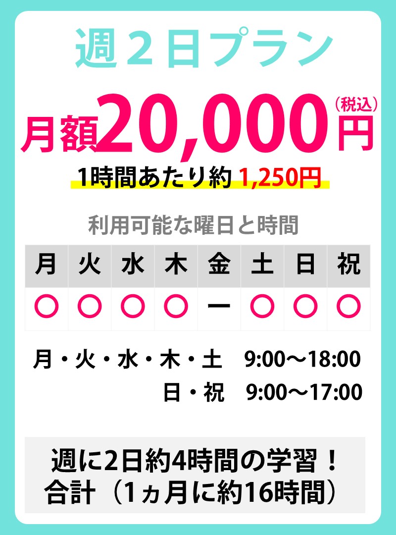 週に2日4時間プラン